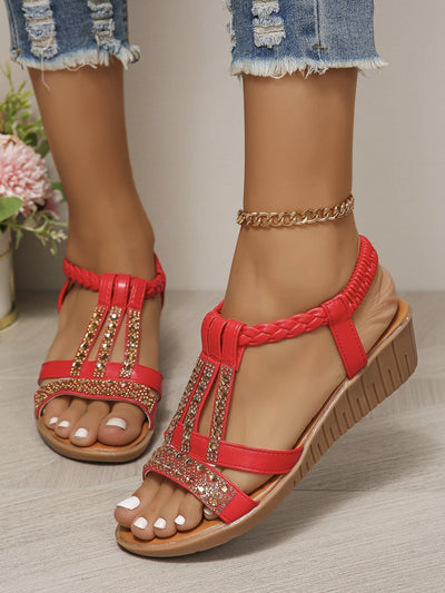 Arushi™ Summer Sandals with Open Toe and Rhinestones