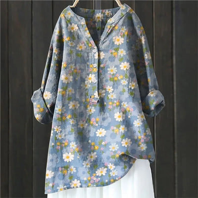 Aiza™ Long Sleeve Blouse with Floral Pattern