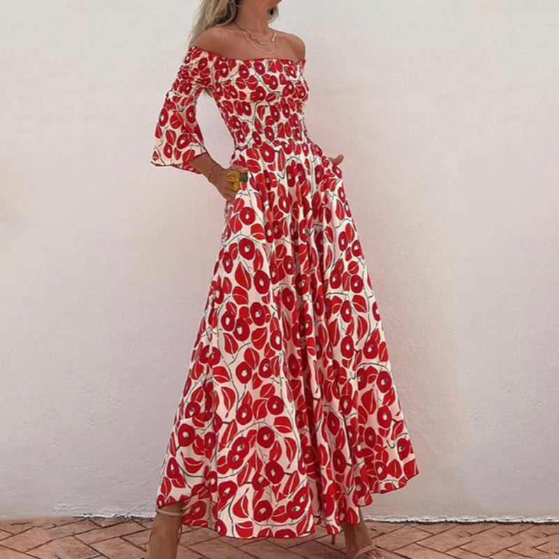 Lalita™ Off-Shoulder Flower Maxi Dress